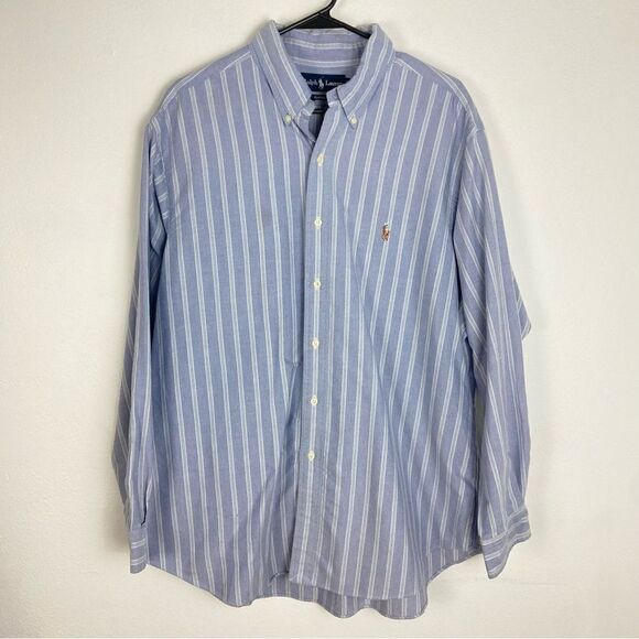 Men’s Ralph Lauren Blue Label Classic Fit Shirt
Blue Striped Chambray Size 17.5 - Picture 1 of 11